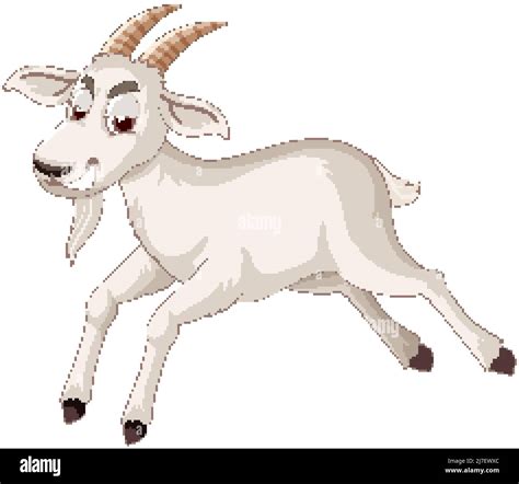 A white goat cartoon character illustration Stock Vector Image & Art ...