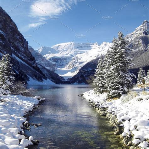 Winter in Lake Louise | High-Quality Nature Stock Photos ~ Creative Market