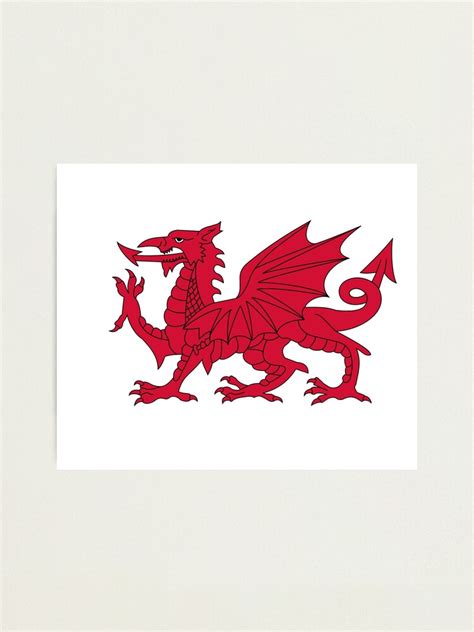 "Red Welsh Dragon - Flag of Wales - Sport T-Shirt Sticker Bedspread Duvet" Photographic Print by ...