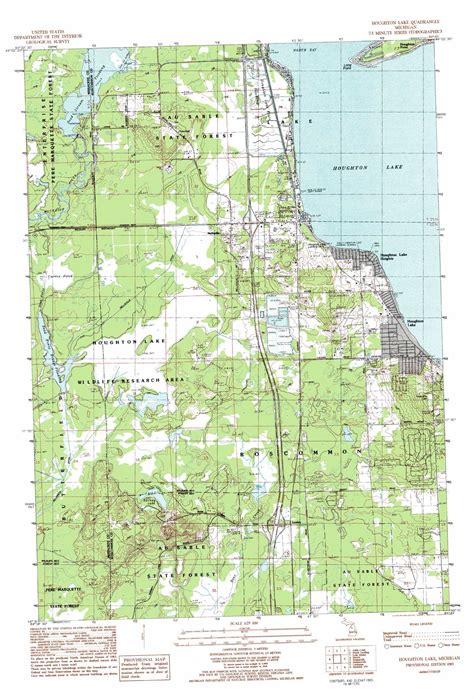 Houghton Lake topographic map, MI - USGS Topo Quad 44084c7