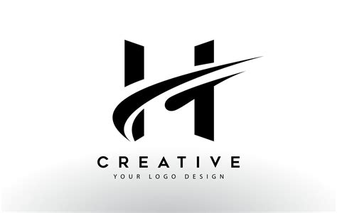 Creative H Letter Logo Design with Swoosh Icon Vector. 4881029 Vector Art at Vecteezy