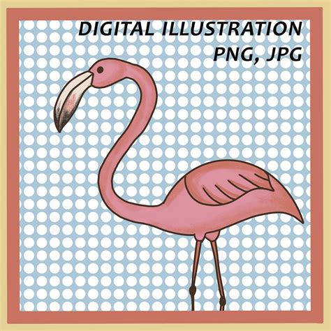 Flamingo, portrait, illustration, unique artwork - Inspire Uplift