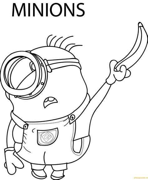 Banana Minion Coloring Pages - Cartoons Coloring Pages - Free Printable Coloring Pages Online