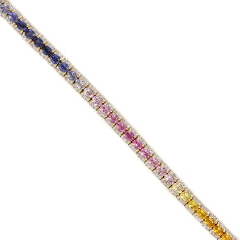 Tamara G Designs | Rainbow Sapphire & Diamond Tennis Bracelet