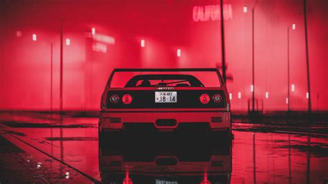 Ferrerie Ferrari, Sportscar, Rouge, Wet, Néon, Nuit HD: Lavage large ...