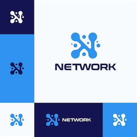 Premium Vector | Network logo letter n logo technology company logo