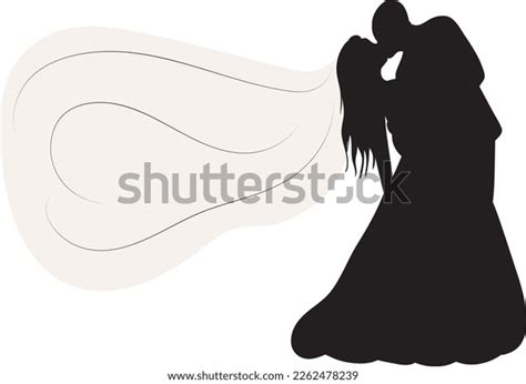 Bride Veil Groom Silhouette On White Stock Vector (Royalty Free ...