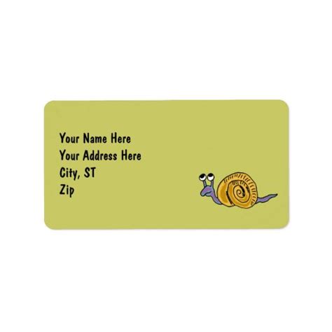 AV- Funny Snail Address Labels | Zazzle