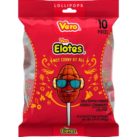 Vero Elotes 10 ct Bag, Strawberry Flavored Lollipop - Walmart.com