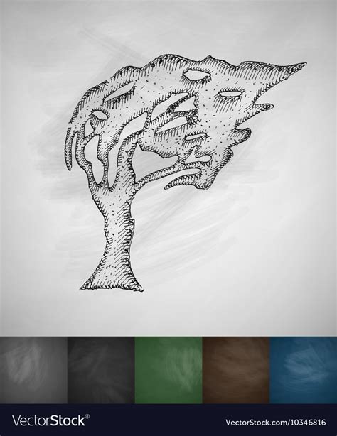 Tree blowing in the wind icon Royalty Free Vector Image