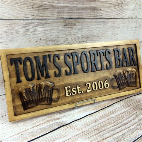 Buy Hand Crafted Home Bar Sign Man Cave Custom Wood Sign Pub Bar Decor ...