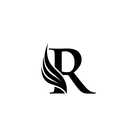 Initial letter R logo and wings symbol. Wings design element, initial ...