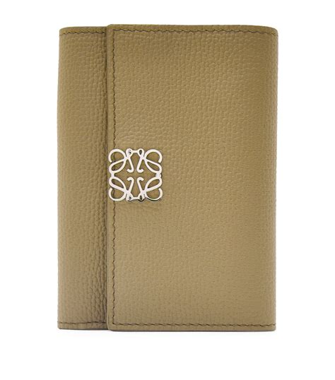 LOEWE green Small Leather Anagram Vertical Wallet | Harrods UK