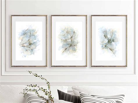 Abstract Art Print Set of 3 Watercolor Painting 3 Piece Wall | Etsy