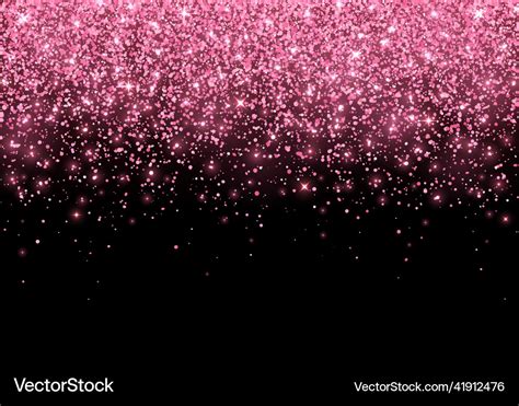 Hot pink sparkling glitter scattered on black Vector Image