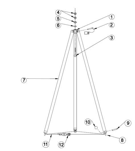 Fixed-Height Aluminum Tripod Crane - 1/2 Ton Capacity (Model 4-10142)