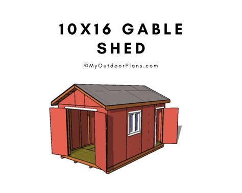 10x16 Gable Shed Plans