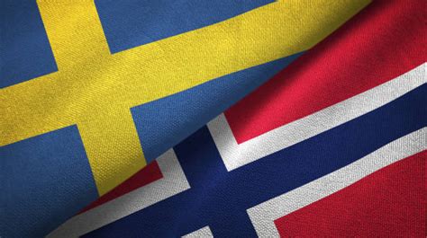 Norway and Sweden flag together realtions textile cloth fabric texture • Nordic News