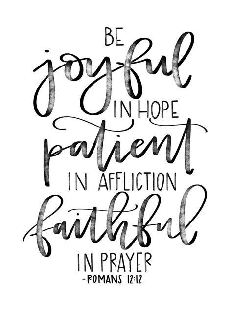 Be Joyful in Hope, Patient in Affliction, Faithful in Prayer Romans 12: ...