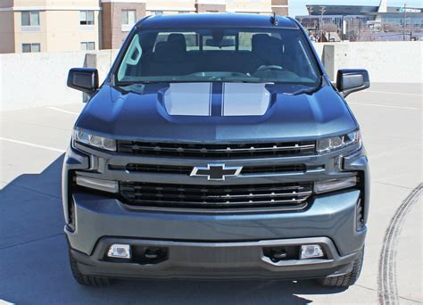 2019 2020 Chevy Silverado Hood Stripes Decal BOW RALLY Racing Stripes 3M | Auto Motor Stripes ...