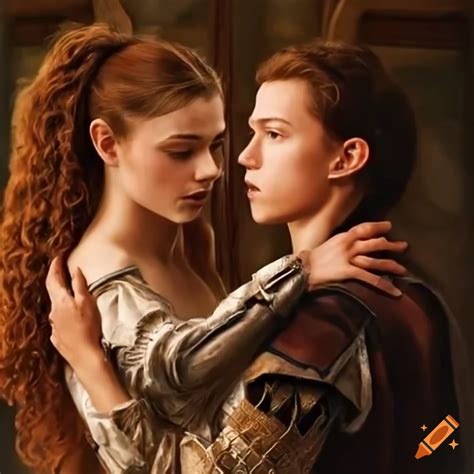 Tom holland and thomasin mckenzie portraying romeo and juliet on Craiyon