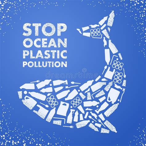 Stop Ocean Plastic Pollution. Ecological Poster Turtle in Water with ...