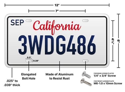 U.S. License Plate Sizes and Dimensions Guide | LookupAPlate