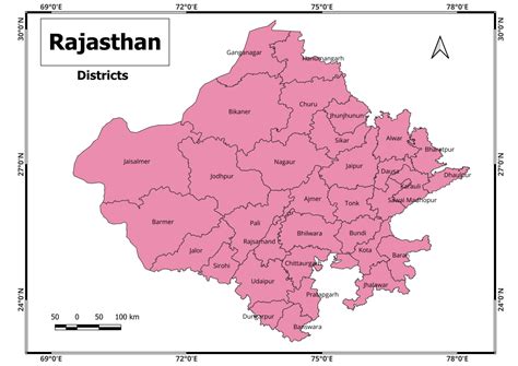 Rajasthan District Map free (Rajasthan Map Download) - Geographical ...