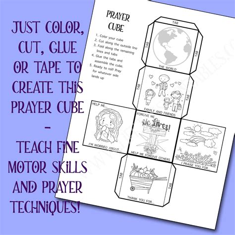 Prayer Cube Craft for Children of All Ages Prayer Teaching Aid Use in Church Sunday School or ...