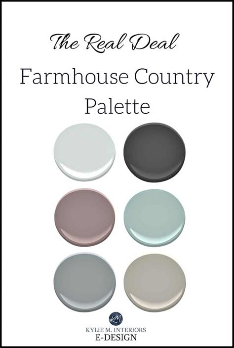 Romantic glam style farmhouse country paint colour palette. Kylie M E ...