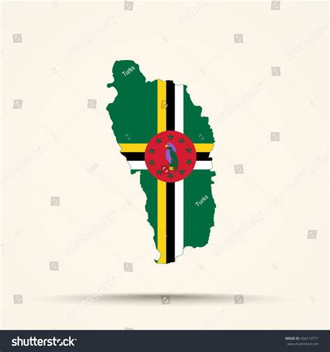 Map Dominica Dominica Flag Colors Stock Vector (Royalty Free) 434113771 ...