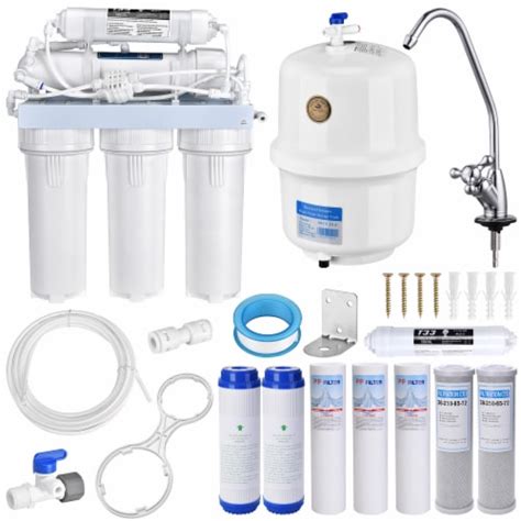 5 Stage 100 GPD RO Home Drinking Water Filter System Kit Purifier w/ 8 Filters, 1 - King Soopers