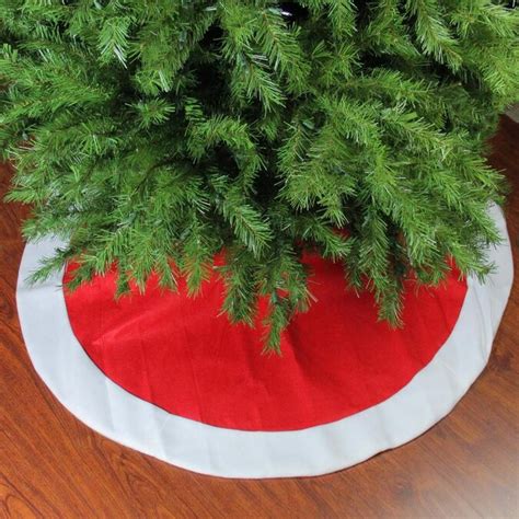 Northlight 48-in Traditional Red Velveteen Christmas Tree Skirt with Faux Fur Trim in the ...