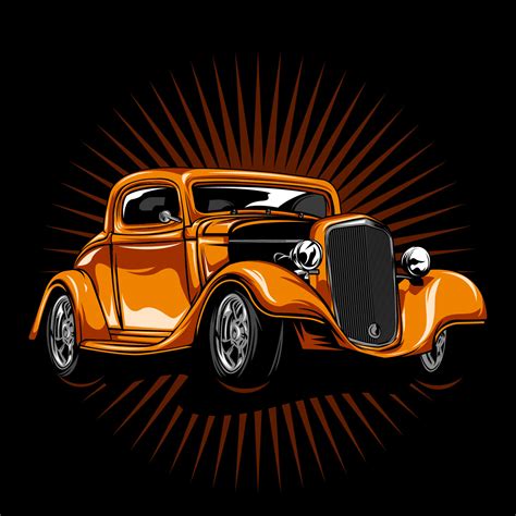 Orange Classic Car Vector Clip Art Free Hot Rod Clipart Stunning | The ...