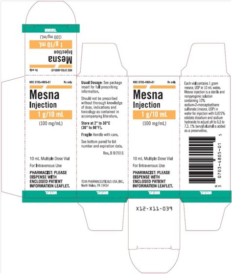 Mesna - FDA prescribing information, side effects and uses