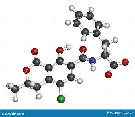 Ochratoxin A Mycotoxin Molecule. Skeletal Formula. Chemical Structure ...