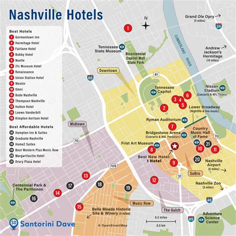 Nashville Tourist Map | Besttravels.org