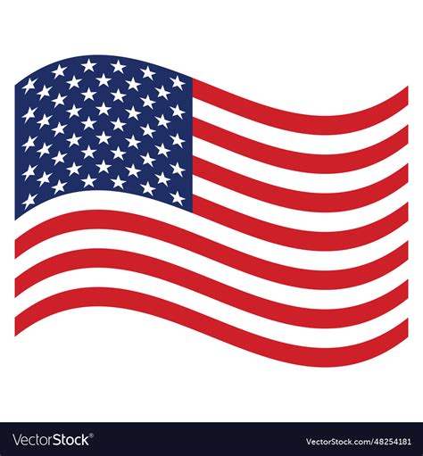 Wavy usa flag american flag waving flag Royalty Free Vector