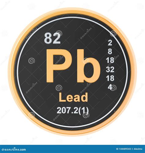 Lead Plumbum Pb Chemical Element. 3D Rendering Stock Illustration - Illustration of atomic ...