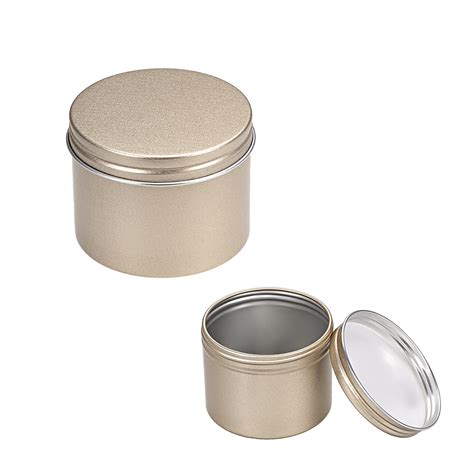 4 oz Round Aluminum Cans Tin Screw Top Metal Lid Containers 120ml 3 pcs ...