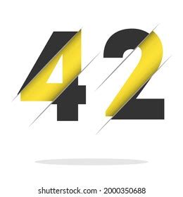 42 Number Logo Design Creative Cut Stock Vector (Royalty Free) 2000350688 | Shutterstock