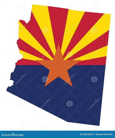 Flag and Silhouette of the State of Arizona Stock Vector - Illustration ...