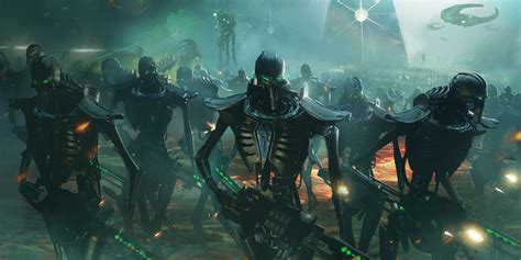 Necron Warriors - Art by Uncle Wang - 40K Gallery