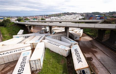 Heavy Storm Knocks Down Containers And Floods The Port Of Durban