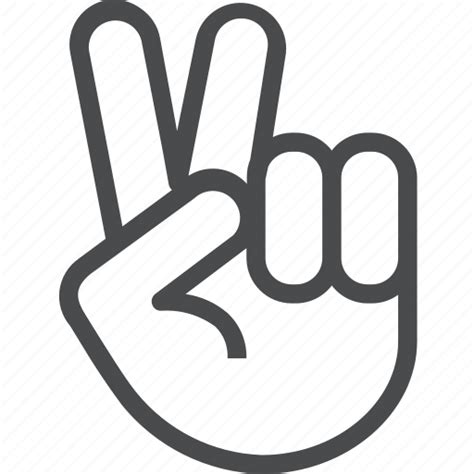 Gesture, hand, love, peace, sign, two icon