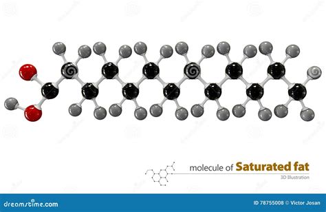 Illustration of Saturated Fat Molecule Isolated White Background Stock Illustration ...