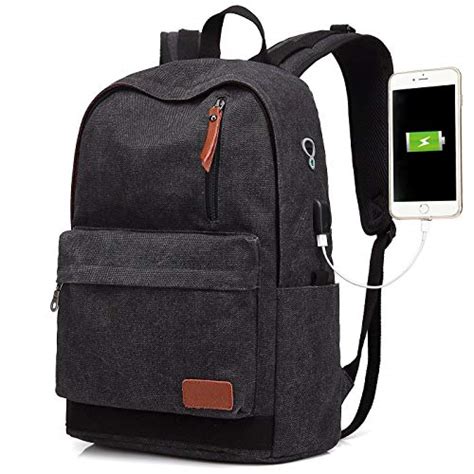 Buy Canvas Laptop Backpack, Waterproof School Backpack With USB ...