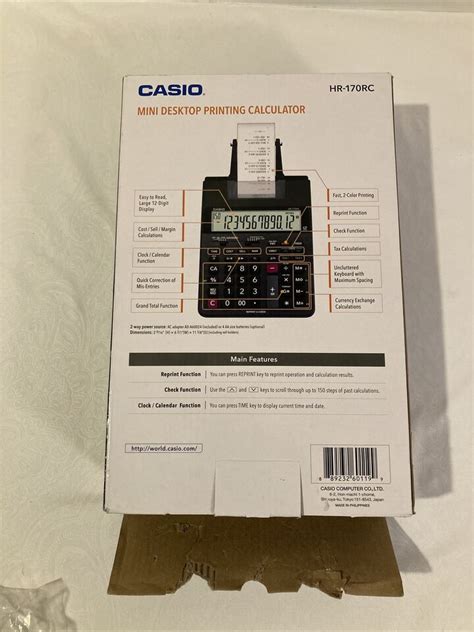 Casio - Portable Printing Calculator HR-170RC NEW 889232601199 | eBay