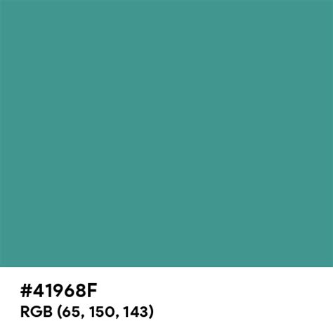 Mediterranean Green color hex code is #41968F