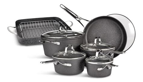 Heritage The Rock Forged Non-Stick Cookware Set, Dishwasher Oven Safe ...